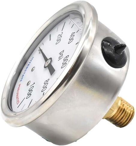 Interstate Pneumatics G7122-2500 Oil Filled Pressure Gauge 2500 PSI 2-1/2 Inch Dial 1/4 Inch NPT Rear Mount in Saudi Arabia