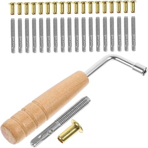 Lyre Harp Tuning Pin Set Wrench and Rivets Professional Replacement Accessories for Lyre Harp Maintenance Includes Tuning Tool and String Nails in Saudi Arabia