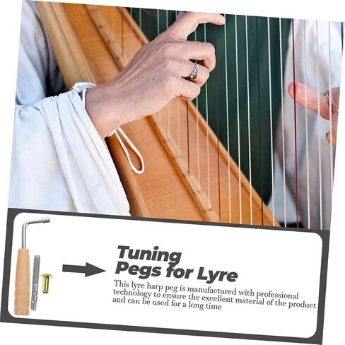 Lyre Harp Tuning Pin Set Wrench and Rivets Professional Replacement Accessories for Lyre Harp Maintenance Includes Tuning Tool and String Nails in Saudi Arabia