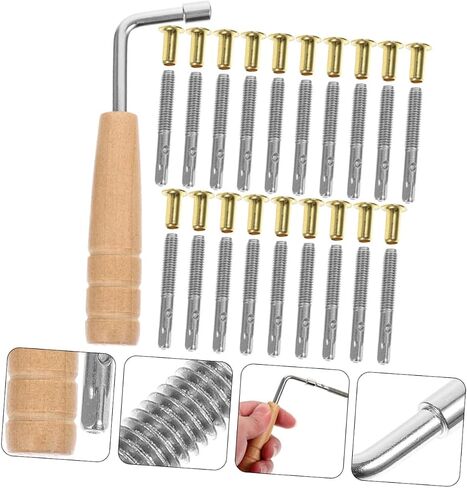 Lyre Harp Tuning Pin Set Wrench and Rivets Professional Replacement Accessories for Lyre Harp Maintenance Includes Tuning Tool and String Nails in Saudi Arabia
