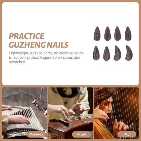 8 قطع من أغطية Guzheng الواقية للأظافر، أغطية Guzheng لحماية أطراف الأصابع لأداء احترافي in Saudi Arabia