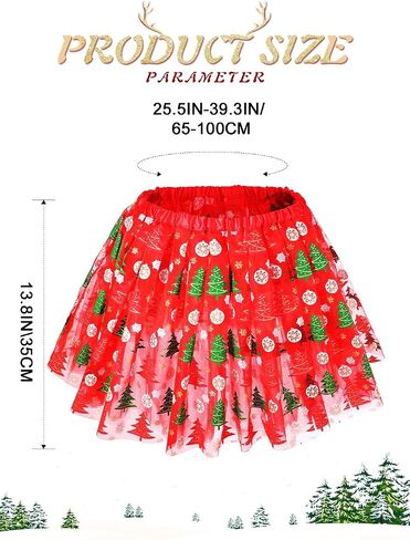 EARENT Light Up Christmas Tutu Skirt Xmas Santa Ballet Tulle Skirts Rave Festival Costume Tutus Skirts for Women Red in Saudi Arabia