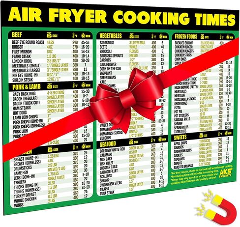 Air Fryer Cooking Times Magnetic Cheat Sheet - Quick Reference Guide 2026 in Saudi Arabia