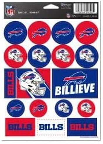 Buffalo Bills Vinyl Sticker Sheet 5" x 7" in Saudi Arabia