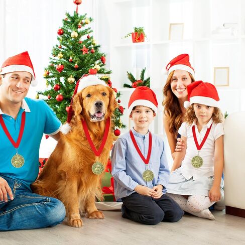 Cunno Christmas Medals Bulk 2 Inches Gold Christmas Reindeer Medals with Red Lanyard Winner Award Gifts for Xmas Reindeer Winter Party Stocking Stuffers Gifts in Saudi Arabia