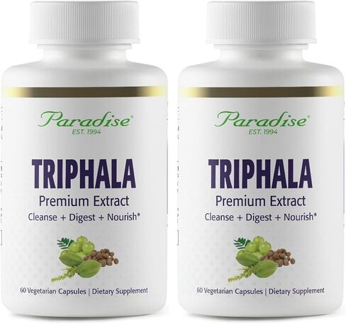 Paradise Herbs Triphala Extract, Vegan, Non GMO, Gluten Free, 60 Vegetarian Capsules in Kuwait