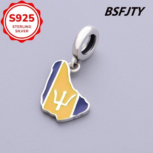 bsfjty العلم سحر جميع البلدان، 925 سحر الفضة الاسترليني للأساور والقلائد، سلسلة خريطة العلم الوطني قلادة المجوهرات هدية تذكارية السفر in Saudi Arabia