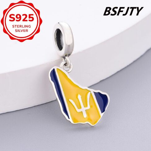 bsfjty العلم سحر جميع البلدان، 925 سحر الفضة الاسترليني للأساور والقلائد، سلسلة خريطة العلم الوطني قلادة المجوهرات هدية تذكارية السفر in Saudi Arabia