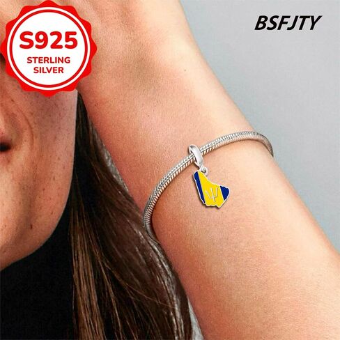 bsfjty العلم سحر جميع البلدان، 925 سحر الفضة الاسترليني للأساور والقلائد، سلسلة خريطة العلم الوطني قلادة المجوهرات هدية تذكارية السفر in Saudi Arabia
