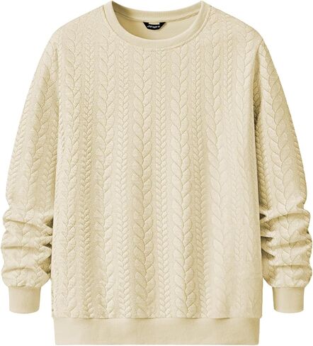 JMIERR Men's Crewneck Sweatshirt Long Sleeve Casual Textured Pullover Sweatshirts Warm Fashion Shirt in Saudi Arabia