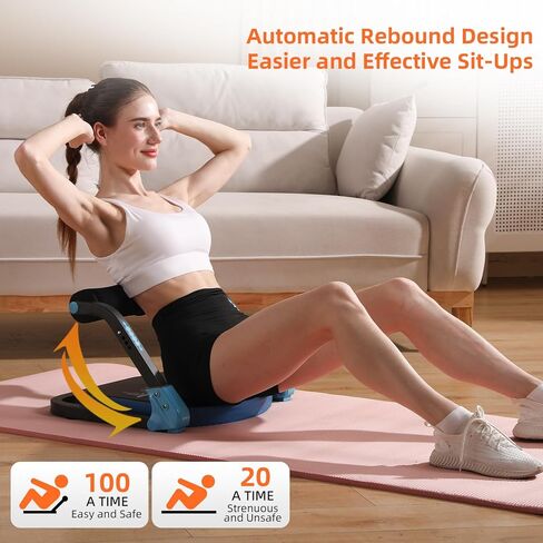 Ab Machine with Resistance Bands for Abdominal Exercise - 3 Levels Adjustable Sit-Up Exercise Equipment for Home Gym, Core & Full Body Workout in Saudi Arabia