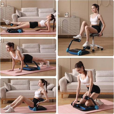 Ab Machine with Resistance Bands for Abdominal Exercise - 3 Levels Adjustable Sit-Up Exercise Equipment for Home Gym, Core & Full Body Workout in Saudi Arabia