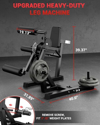 Garvee Leg Extension and Curl Machine, 4-in-1 Leg Press Machines for Home Gym, 700Lbs Weight Capacity Adjustable Workout Equipment, Exercise Bench for Lower Body (Red and Black) in Saudi Arabia
