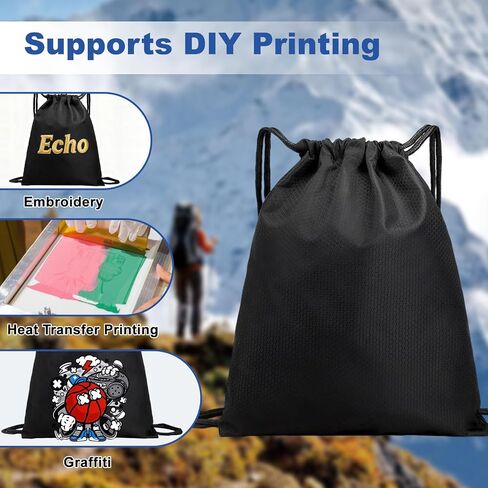 2-Pack Waterproof Drawstring Backpacks, Soccer-Texture Oxford Fabric, 16.9" × 13.8" Black, Lightweight 0.19 lb Each, No Eyelets, Gym & Marathon Gear Sacks (Red) in Kuwait