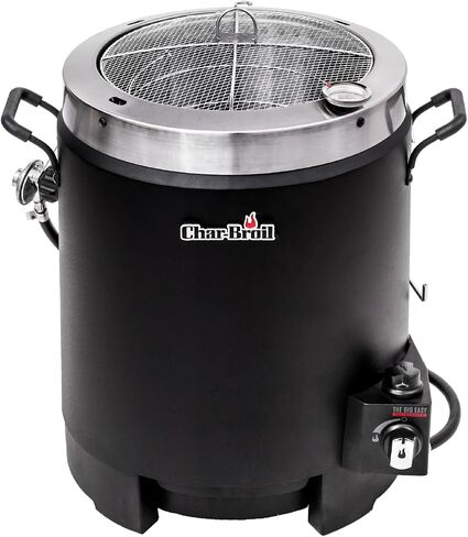 Charbroil® The Big Easy® TRU-Infrared ™ تكنولوجيا الطبخ غاز البروبان الفولاذ المقاوم للصدأ مقلاة ديك رومي بدون زيت، أسود - 17102065 in Kuwait