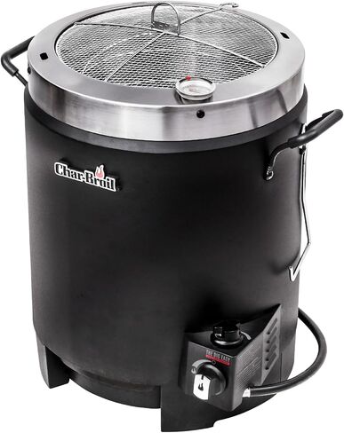 Charbroil® The Big Easy® TRU-Infrared ™ تكنولوجيا الطبخ غاز البروبان الفولاذ المقاوم للصدأ مقلاة ديك رومي بدون زيت، أسود - 17102065 in Kuwait