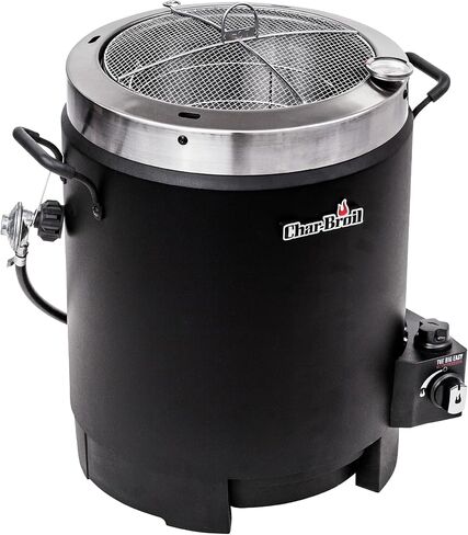 Charbroil® The Big Easy® TRU-Infrared ™ تكنولوجيا الطبخ غاز البروبان الفولاذ المقاوم للصدأ مقلاة ديك رومي بدون زيت، أسود - 17102065 in Kuwait