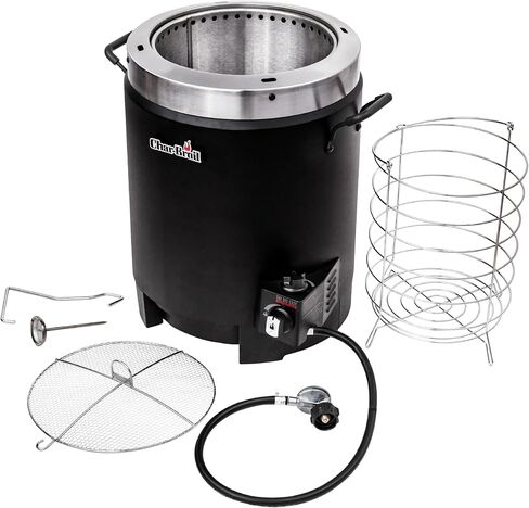 Charbroil® The Big Easy® TRU-Infrared ™ تكنولوجيا الطبخ غاز البروبان الفولاذ المقاوم للصدأ مقلاة ديك رومي بدون زيت، أسود - 17102065 in Kuwait