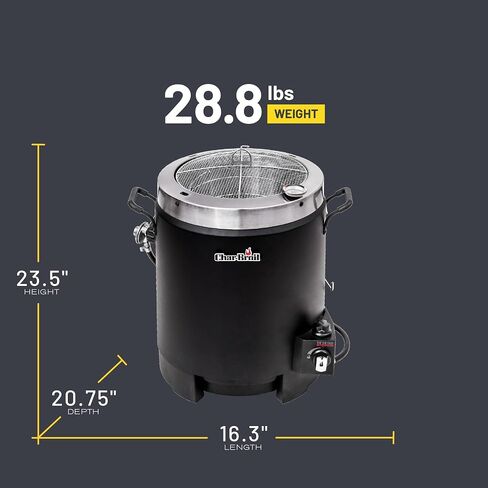 Charbroil® The Big Easy® TRU-Infrared ™ تكنولوجيا الطبخ غاز البروبان الفولاذ المقاوم للصدأ مقلاة ديك رومي بدون زيت، أسود - 17102065 in Kuwait