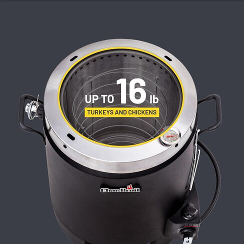 Charbroil® The Big Easy® TRU-Infrared ™ تكنولوجيا الطبخ غاز البروبان الفولاذ المقاوم للصدأ مقلاة ديك رومي بدون زيت، أسود - 17102065 in Kuwait