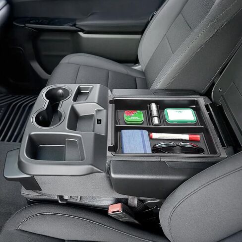 JKCOVER CENTER CENTOLE CONTOLE HOLDIZER BOX متوافق مع 2019-2025 CHEVY Silverado/GMC SIERRA 1500 و 2020-2025 شيفروليه سيلفرادو/سييرا 2500HD 3500HD الملحقات (مقعد قابل للطي على مقاعد البدل فقط) in Kuwait