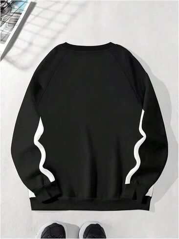 SHENHE Men's Crewneck Sweatshirt Vintage Graphic Raglan Sleeve Fall Top Pullover Sweatshirt in Saudi Arabia