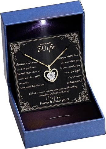 2CT Moissanite Heart Necklace Gifts for Women,S925 Sterling Silver Jewelry for Wife,Anniversary Birthday Present for Wife Women Her,Jewelry Gifts for Girlfriend,Mom,18K Gold/White Gold Filled in Saudi Arabia