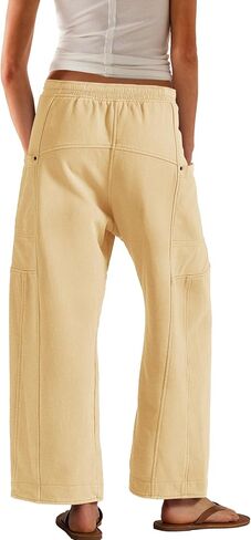 Panadila Women Wide Leg Pants Drawstring Barrel Sweatpants Baggy Cargo Pants Lounge Trousers with Pockets in Saudi Arabia