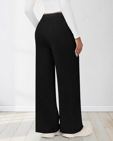 المرأة واسعة الساق Sweatpant عالية الخصر السراويل الفضفاضة عادية الرباط رياضي بانت تجريب صالة بانت مع جيوب in Saudi Arabia