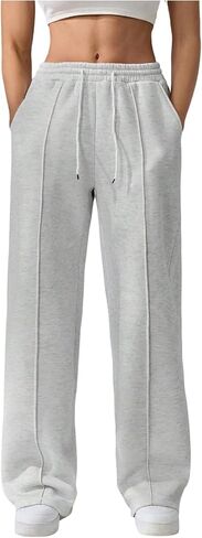 GORGLITTER Women's Wide Leg Baggy Sweatpants Drawstring Waist Track Pants with Pockets in Saudi Arabia