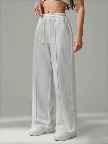 GORGLITTER Women's Wide Leg Baggy Sweatpants Drawstring Waist Track Pants with Pockets in Saudi Arabia