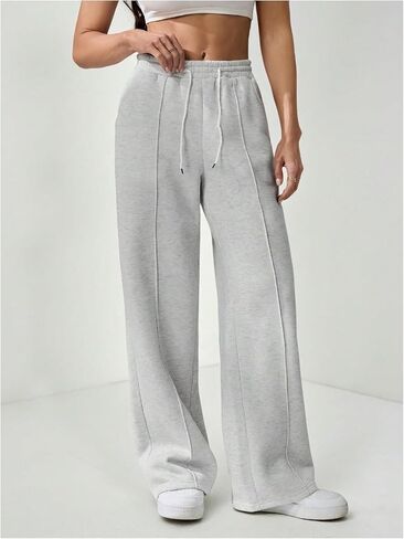 GORGLITTER Women's Wide Leg Baggy Sweatpants Drawstring Waist Track Pants with Pockets in Saudi Arabia