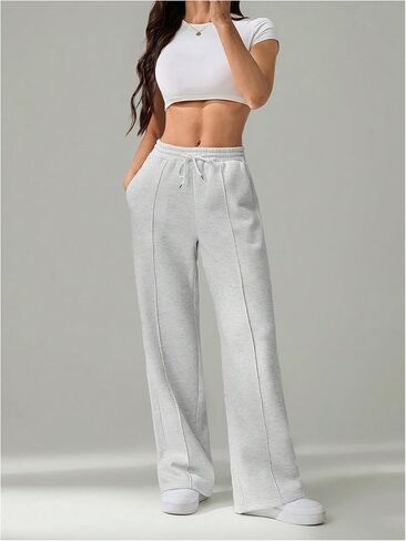 GORGLITTER Women's Wide Leg Baggy Sweatpants Drawstring Waist Track Pants with Pockets in Saudi Arabia