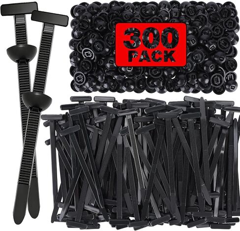 Cable Tie Buckle for Car, 300Pcs Nylon Universal Cable Tie Buckle of Self-Locking T Rivet, New Multifunctional Grip Auto Zip Ties Buckles Tool Fasteners for Bumper Retainer Fender Liner in Saudi Arabia