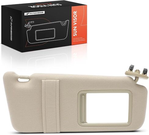 واقي الشمس للسائق والراكب A-Premium متوافق مع Toyota Camry 2007 2008 2009 2010 2011 - مع مرآة فانيتي، لون بيج - يستبدل 7432006780E0، 7431006750E0 in Saudi Arabia