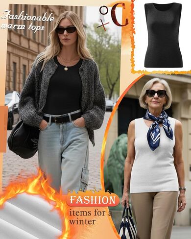 3 Pack Women's Thermal Tank Tops Frayed Fleece Underwear Tops Sleeveless Undershirt Camisole Warm Base Layer Vest in Saudi Arabia