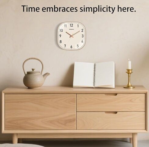 ساعة حائط 10 بوصة، ساعات حائط صامتة غير موقوتة تعمل بالبطارية، ساعات حائط تناظرية مربعة مزخرفة لغرفة النوم وغرفة المعيشة والمكتب والمنزل وصالة الألعاب الرياضية والشرفة ديكور داخلي وخارجي، أسود in Kuwait