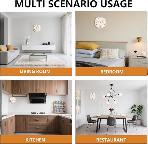 ساعة حائط 10 بوصة، ساعات حائط صامتة غير موقوتة تعمل بالبطارية، ساعات حائط تناظرية مربعة مزخرفة لغرفة النوم وغرفة المعيشة والمكتب والمنزل وصالة الألعاب الرياضية والشرفة ديكور داخلي وخارجي، أسود in Kuwait