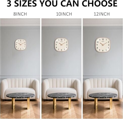 ساعة حائط 10 بوصة، ساعات حائط صامتة غير موقوتة تعمل بالبطارية، ساعات حائط تناظرية مربعة مزخرفة لغرفة النوم وغرفة المعيشة والمكتب والمنزل وصالة الألعاب الرياضية والشرفة ديكور داخلي وخارجي، أسود in Kuwait
