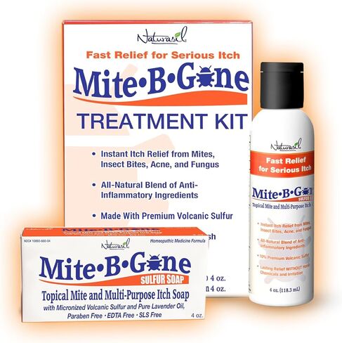 Mite Treatment Lotion & Soap by Mite-B-Gone |Natural Relief for Acne, Bug Bites, Skin Redness & Itching, Discomfort & Rosacea | Safe for Kids and Adults| Treatment Kit in Kuwait