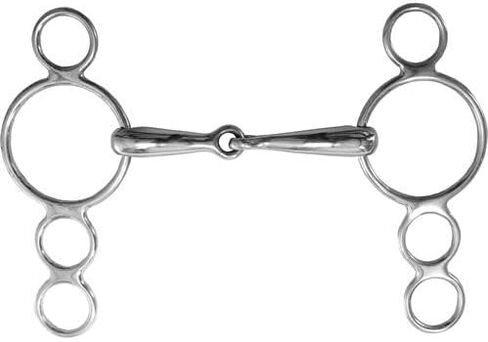 Suffolk 3-Ring Elevator Snaffle Bit, Size: 5 in Saudi Arabia