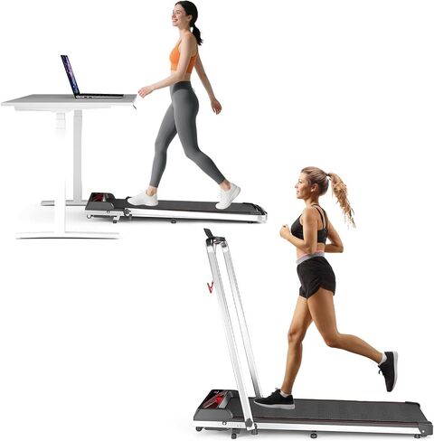 Treadmill with Handles, 2.5HP Walking Pad Treadmills with Handle Bar, Under Desk Treadmill with Remote Control LED Display, Electric Treadmills for Home Small, 270LBS Capacity in Saudi Arabia