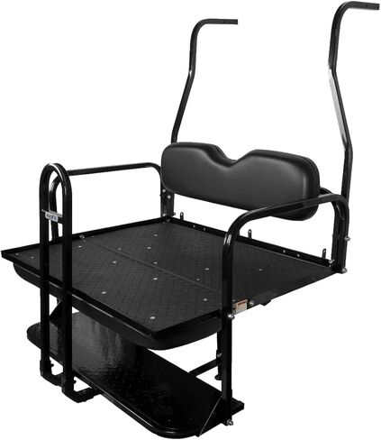طقم المقعد الخلفي PROFX مع قضيب إمساك لعربة الجولف Club Car DS (1982-2000.5) مع وسائد سوداء in Kuwait