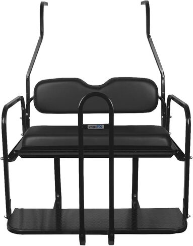 طقم المقعد الخلفي PROFX مع قضيب إمساك لعربة الجولف Club Car DS (1982-2000.5) مع وسائد سوداء in Kuwait