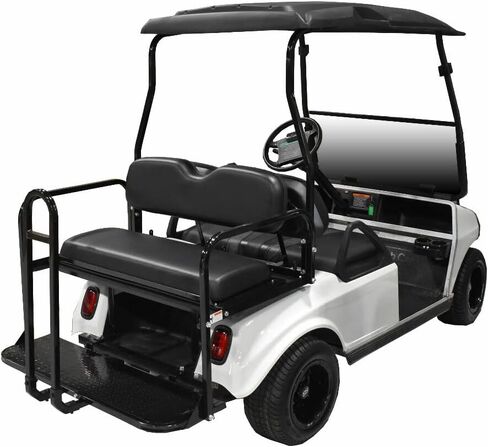 طقم المقعد الخلفي PROFX مع قضيب إمساك لعربة الجولف Club Car DS (1982-2000.5) مع وسائد سوداء in Kuwait