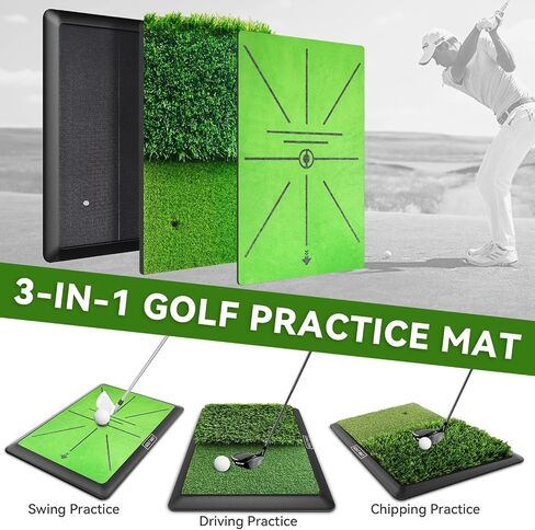 Golf Mat, Practice Outdoor Indoor for Training Chipping Show Swing Path, Hitting Turf Mat with Rubber Backing,Golf Accessories,Gifts for Men/Dad/Husband in Saudi Arabia