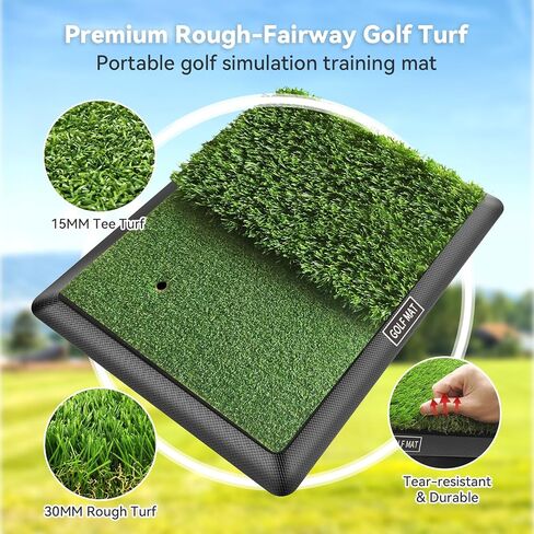 Golf Mat, Practice Outdoor Indoor for Training Chipping Show Swing Path, Hitting Turf Mat with Rubber Backing,Golf Accessories,Gifts for Men/Dad/Husband in Saudi Arabia