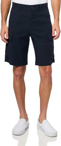 BOSS, Linen Blend Cargo Shorts, Premium Navy, 35 in Saudi Arabia