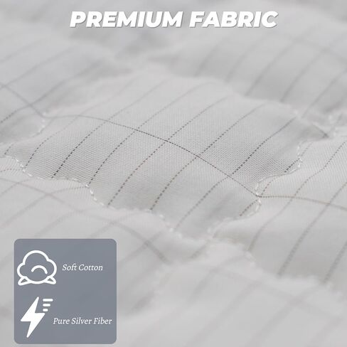 حصيرة التأريض ، وسادة تأريض القطن 35 × 50 بوصة ، مع ألياف فضية ، حصيرة تأريض للسرير ، يحسن صحة النوم ، الرمادي in Kuwait