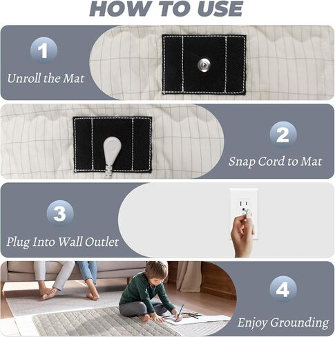 حصيرة التأريض ، وسادة تأريض القطن 35 × 50 بوصة ، مع ألياف فضية ، حصيرة تأريض للسرير ، يحسن صحة النوم ، الرمادي in Kuwait